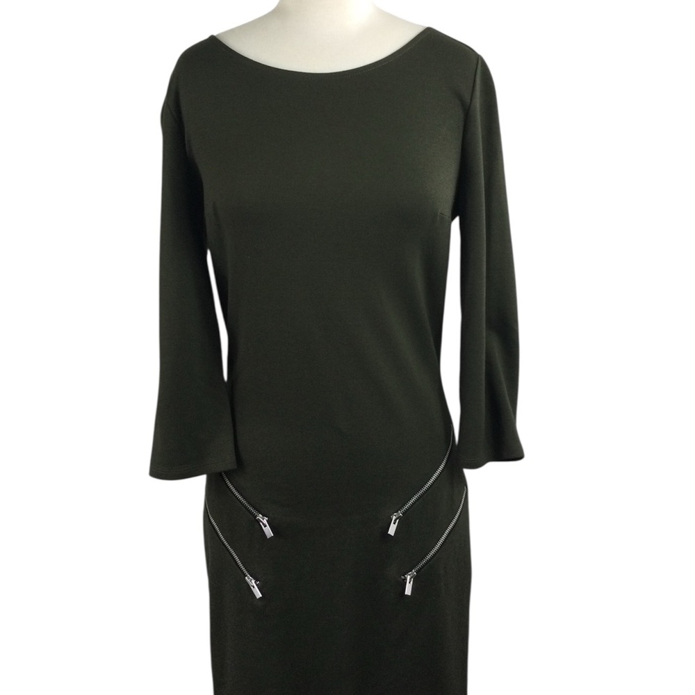 Express Olive dress with zipper accents,‎ size Small